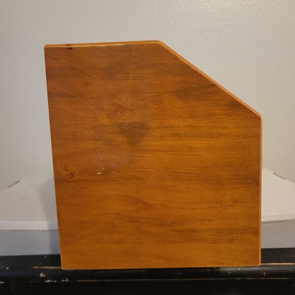 VTG LILLIAN VERNON Wood Desktop Mail CD ORGANIZER 31 SLOTS & DRAWERS 16 x 18" - Picture 6 of 11